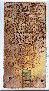 L'ora dorata  14x8 tecnica mista su cartoncino