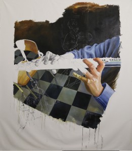L'ASSENZA, matita, acrilico e olio su tela, cm302x248, 20153