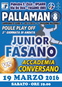 Junior Fasano Pallamano 19 MARZO 2016