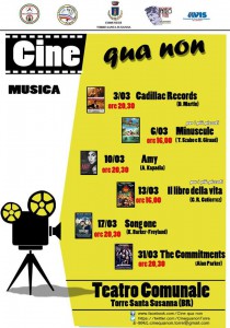 Locandina Marzo appuntamenti Cine qua non - Teatro comunale Torre Santa Susanna - BR