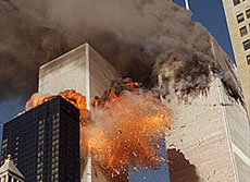 Immagine dell'attentato alle twin towers