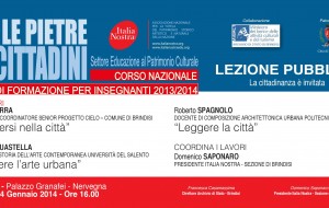 Italia Nostra: lezione pubblica del Corso Nazionale “Le pietre e i cittadini”