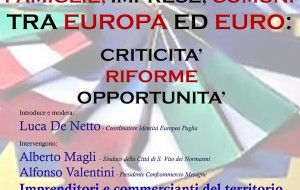 Venerdì 24 a S. Vito dibattito su effetti e ricadute dell’Euro
