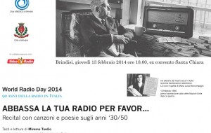 Oggi il Club Unesco celebra il World Radio Day con il recital “Abbassa la tua radio per favor…”