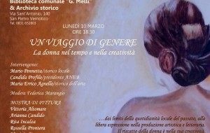 Lunedì 10 a S. Pietro “Un Viaggio di Genere. La donna nel tempo e nella creatività”