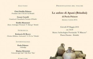 Giovedì 29 a Brindisi si presenta “Le anfore di Apani (Brindisi)” di Paola Palazzo