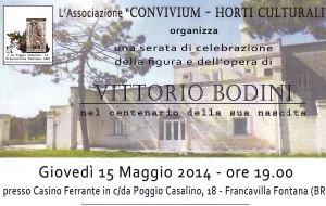 Domani a Francavilla una serata omaggio a Vittorio Bodini