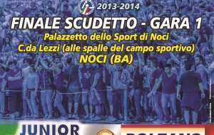 Finale scudetto: Junior Fasano-Bolzano a Noci ed in diretta su RaiSport 1