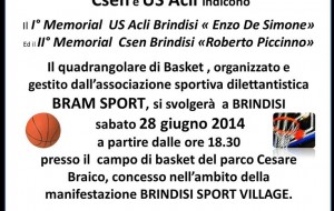 Sabato 28 il Memorial “De Simone Piccinno” al Parco Cesare Braico
