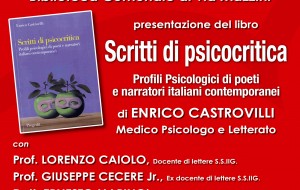 A S. Vito si presentano gli “Scritti di psicocritica” di Enrico Castrovilli