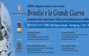 Mercoledi 15 parte ciclo di incontri su “Brindisi e la Grande Guerra”