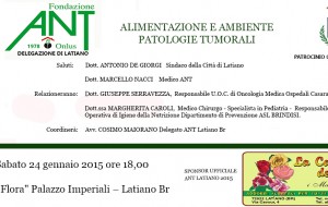 Alimentazione e ambiente – patologie tumorali: se ne discute a Latiano con il prof. Serravezza