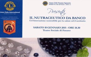 Il Lions Club Fasano Egnazia organizza incontro sul nutraceutico da banco