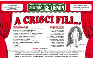 Rassegna Teatrale V Alfieri: domenica a Latiano “A Crisci Fili”