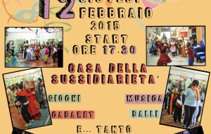 Oggi pomeriggio festa di Carnevale alla Casa della Sussidierietà