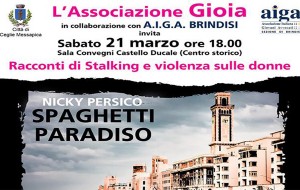Sabato a Ceglie “Racconti di stalking e violenza sulle donne”