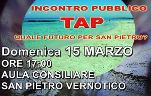 Tap a San Pietro? dibattito pubblico con Rizzo, Mariano, Romano e Lezzi