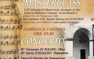 Domenica 7 concerto di Giovanni Di Mauro al Chiostro dei Domenicani di San Vito dei N.nni