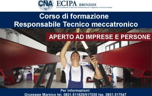ECIPA Brindisi organizza corso di formazione per Responsabile Tecnico Meccatronico
