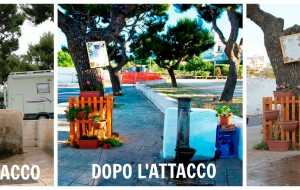 Ostuni Green Riot in azione: un cappello multicolore sulle fontane della Città Bianca