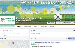 Ecologica Pugliese apre profilo facebook per informazioni e segnalazioni