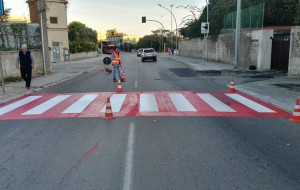 Realizzato il primo attraversamento pedonale a maggiore visibilità
