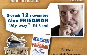 Domani Alan Friedman inaugura la rassegna “ilSegnalibro – Punto di lettura”