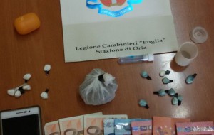 Spaccio di coca ed erba: arresti ad Oria e San Pancrazio