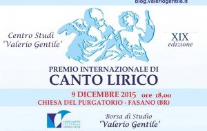 Mercoledì 9 la XIX edizione del Premio Valerio Gentile
