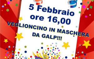 Venerdì 5 Febbraio veglioncino di carnevale da Galp