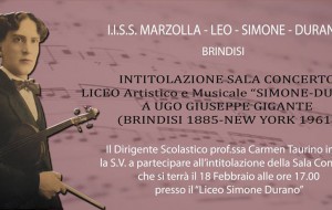 Il liceo musicale intitola la sala concerto a Ugo Giuseppe Gigante