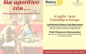 Rotary Club “Ostuni – Valle d’Itria – Rosamarina”: al via “Un aperitivo con…”