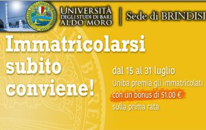 Fino al 31/7 bonus di €. 51,00 per le iscrizioni ai corsi di laurea dell’Università di Bari