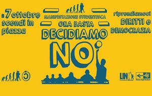 Ora basta! Decidiamo Noi!: assemblea pubblica dell’UDS per preparare il Corteo Studentesco del 7 Ottobre