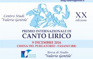 Tutto pronto per la finale di gala del XX Premio Internazionale di Canto Lirico Borsa di Studio “Valerio Gentile”