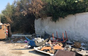 Tra i rifiuti abbandonati anche pezzi di auto smontate: l’indecenza della marina a nord di Brindisi