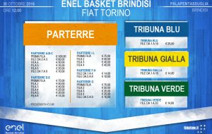 Da oggi in vendita in biglietti per Enel Brindisi-Fiat Torino