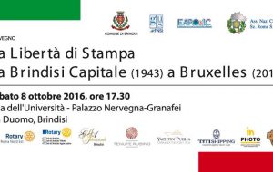 Da Brindisi la libertà di Stampa: se ne discute oggi a Palazzo Nervegna