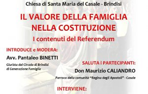 Generazione Famiglia organizza convegno su “il valore della famiglia nella Costituzione”