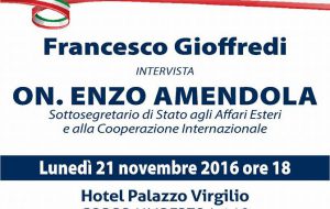 Lunedì 21 il sottosegretario agli Esteri Enzo Amendola a Brindisi