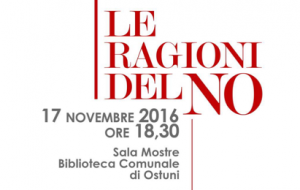 Giovedì 17 ad Ostuni incontro su “Le Ragioni del No”