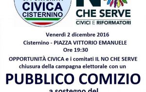 Oggi si chiude la campagna Referendaria del NO a Cisternino