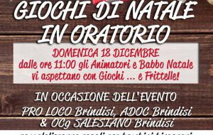 Domani ai Salesiani “Giochi di Natale in Oratorio con Babbo Natale”