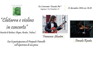 Venerdì 23 Chitarra e Violino in concerto nell’ex Convento “Scuole Pie”