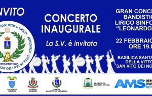 Mercoledì a San Vito concerto inaugurale del Gran Complesso Bandistico Leonardo Leo