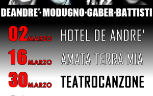 Musica in scena: al Susumaniello spettacoli teatrali dedicati a De Andrè, Modugno, Gaber e Battisti