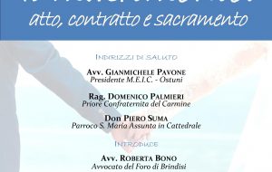 Il matrimonio: atto, contratto e sacramento: domani se ne parla ad Ostuni