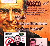 XX Festa di San Giovanni Bosco: a  Santino Caravella il premio “arte, sport & territorio: eccellenze pugliesi”