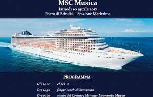 Lunedì 10 il primo approdo della MSC Musica nel Porto di Brindisi