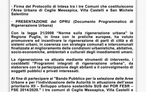 Sabato a Ceglie il primo forum pubblico sulla rigenerazione urbana